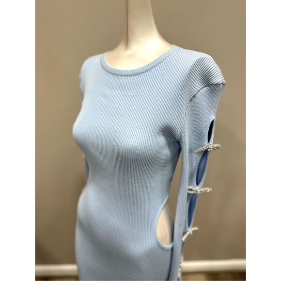 NWT Mach & Mach Crystal Bow Cut-Out Maxi Dress Size XS/S $1690 - Picture 11 of 12